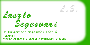 laszlo segesvari business card