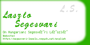 laszlo segesvari business card